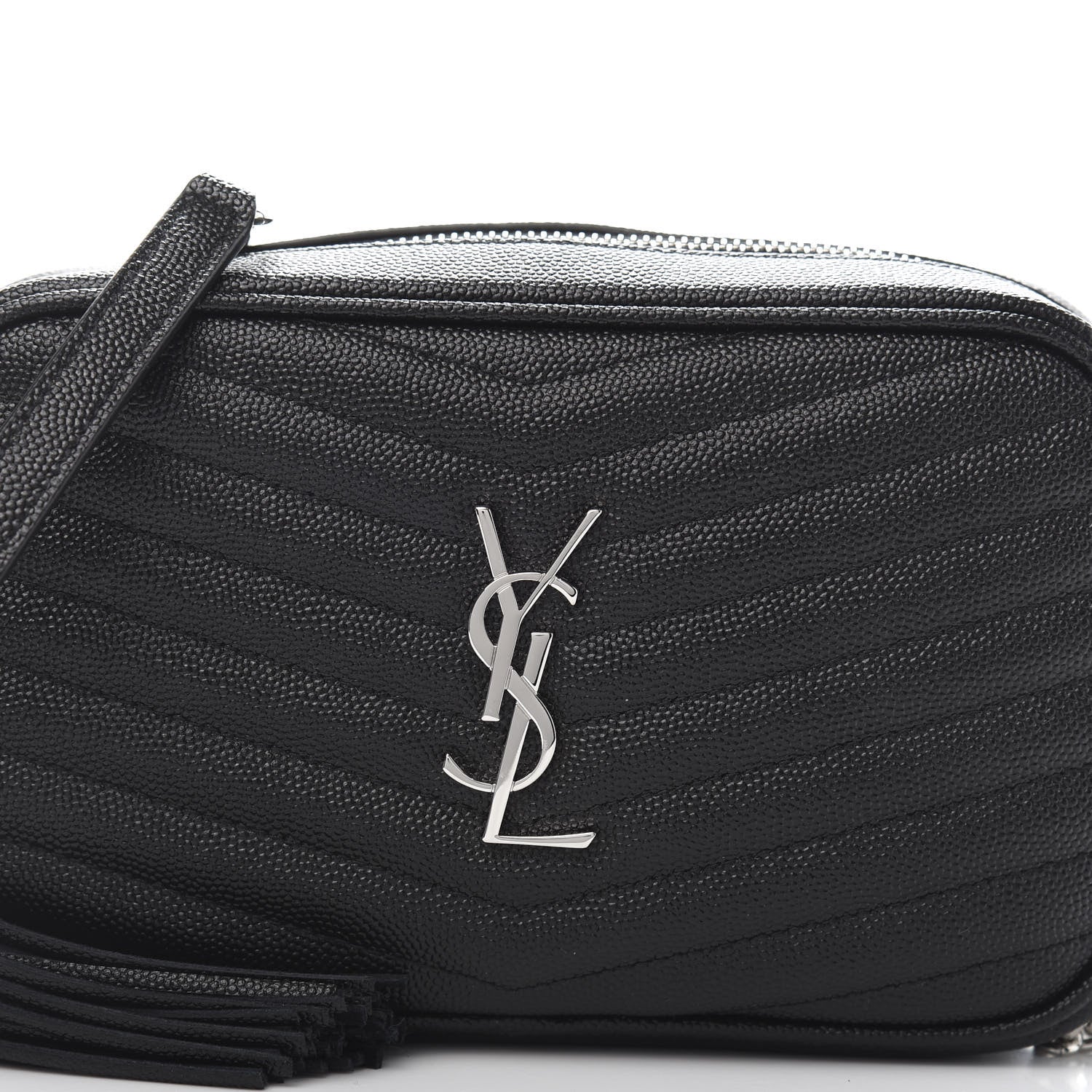 Saint Laurent Grain De Poudre Matelasse Monogram Mini Lou Camera Bag Dark Smog 11 of 12