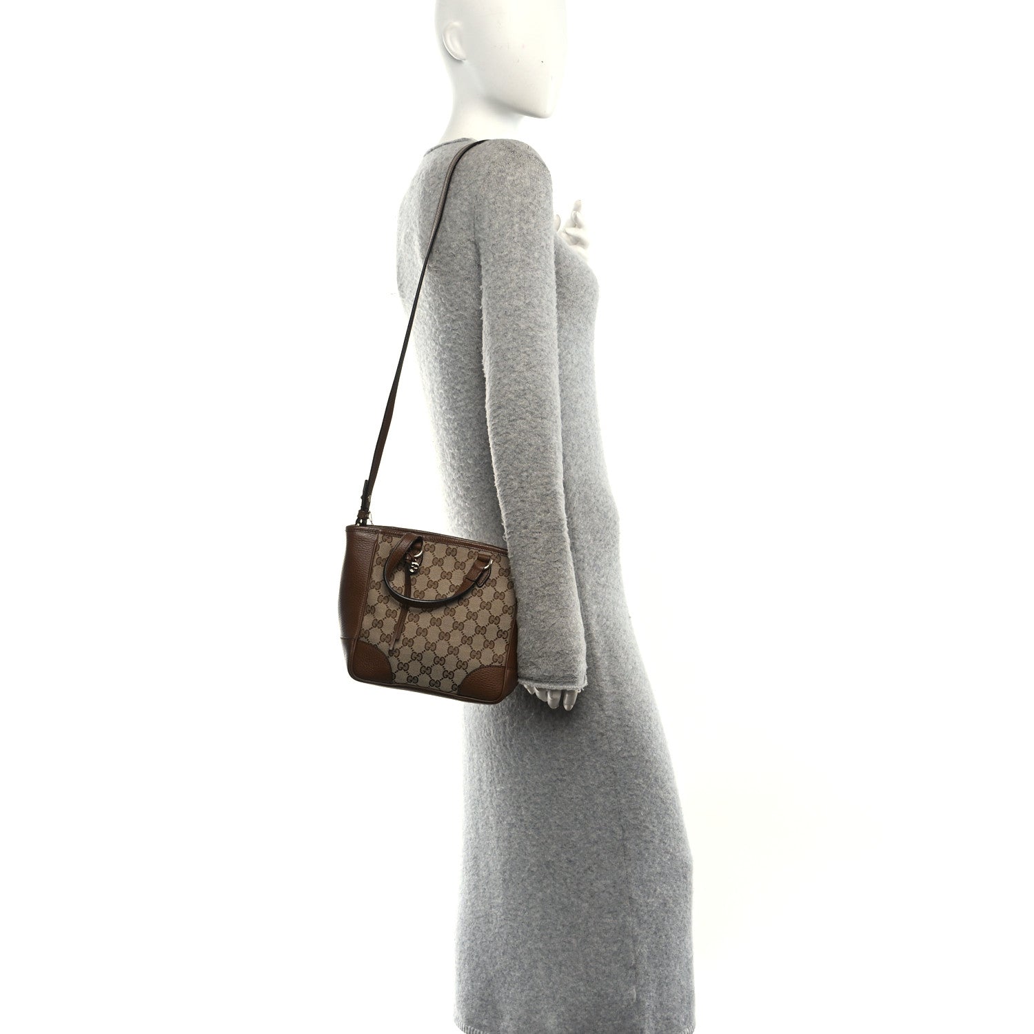 Gucci Monogram Small Bree Tote Beige Tabacco 2 of 10