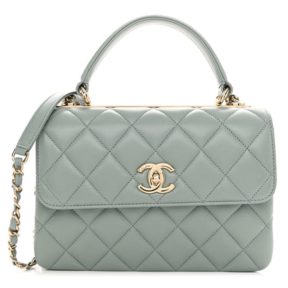 Chanel Lambskin Quilted Small Trendy CC Flap Dual Handle Bag Light Green 1 of 10