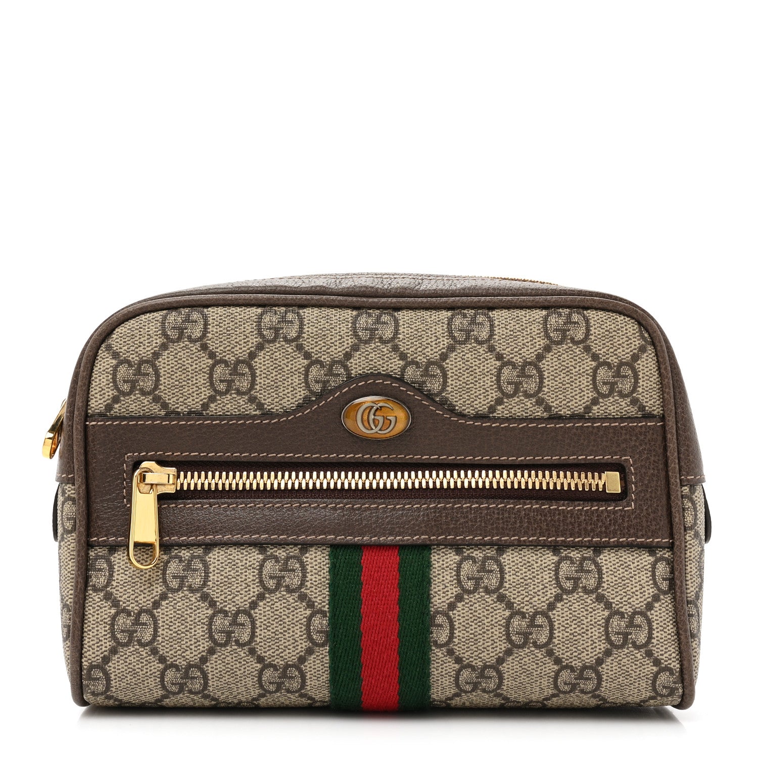 Gucci GG Supreme Monogram Web Small Ophidia Belt Bag 85 34 Dark Brown 1 of 11
