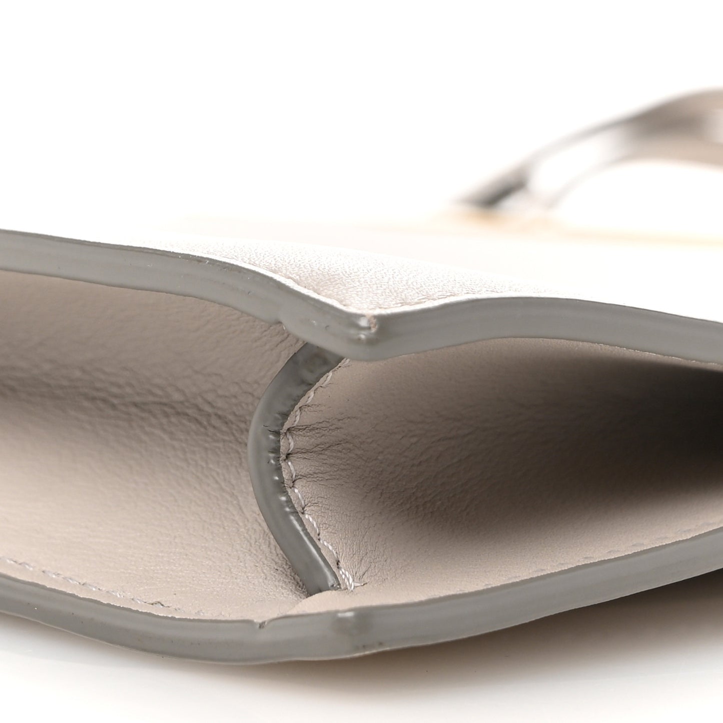 Smooth Calfskin Mini Clasp Bag Light Grey