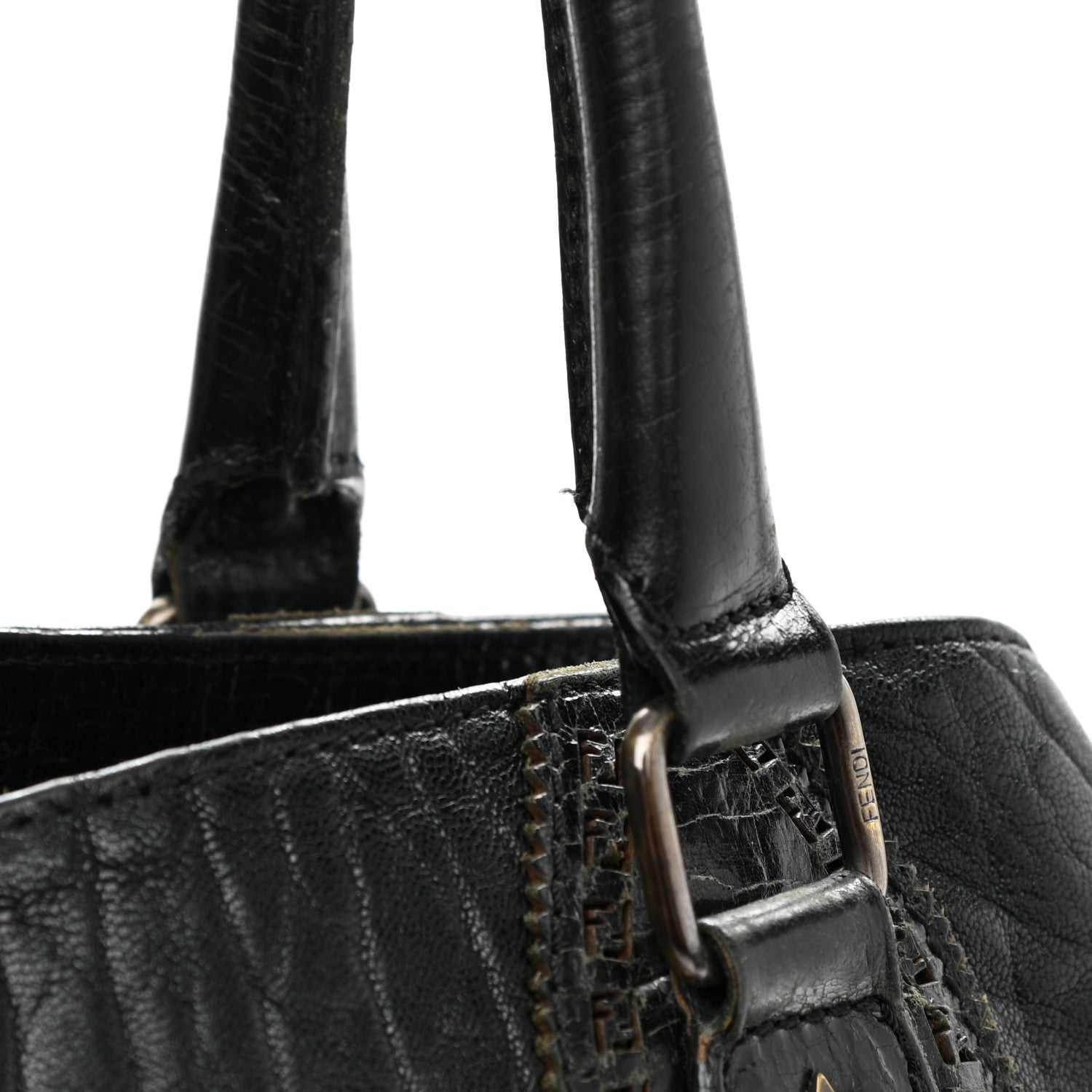 Fendi Distressed Lambskin Large Bag De Jour Tote Black 13 of 24