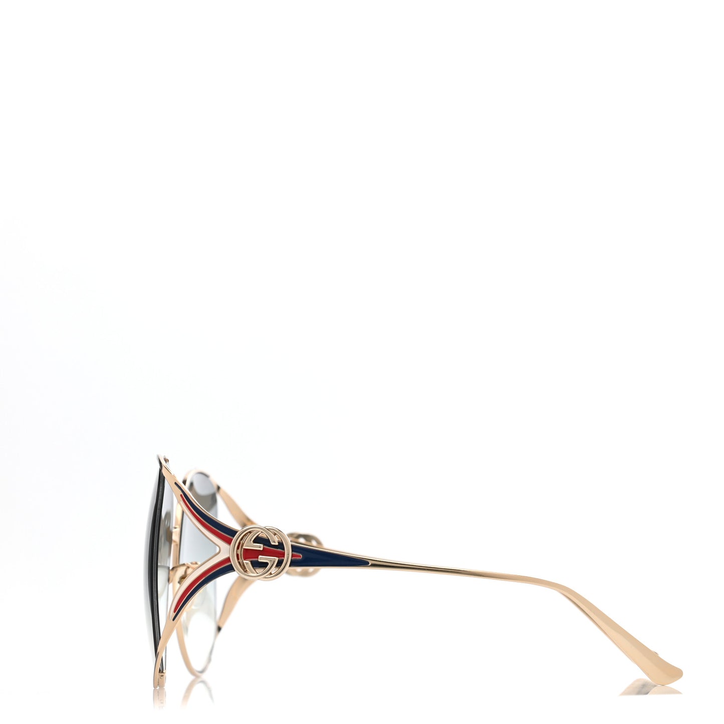 Metal Oversized Round Frame GG0225S Sunglasses Gold