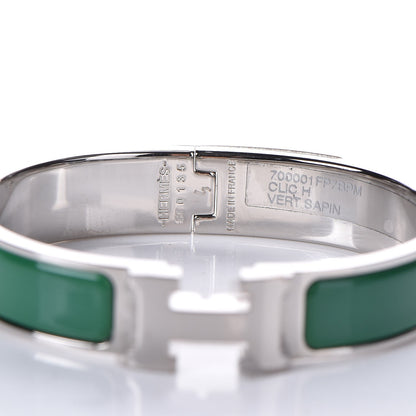Hermes Enamel Narrow Clic Clac H Bracelet PM Vert Sapin 4 of 4