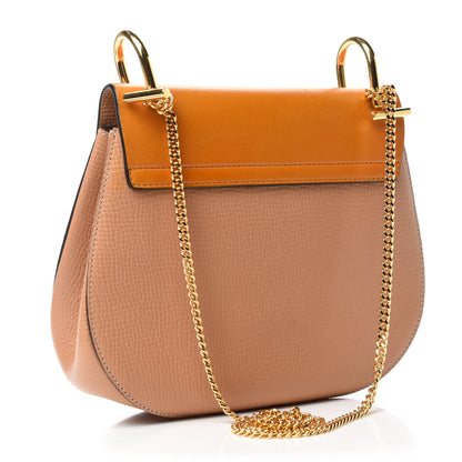 Chloe Grained Calfskin Lambskin Bi-Color Drew Shoulder Bag Wet Sand Sunflower 3 of 10
