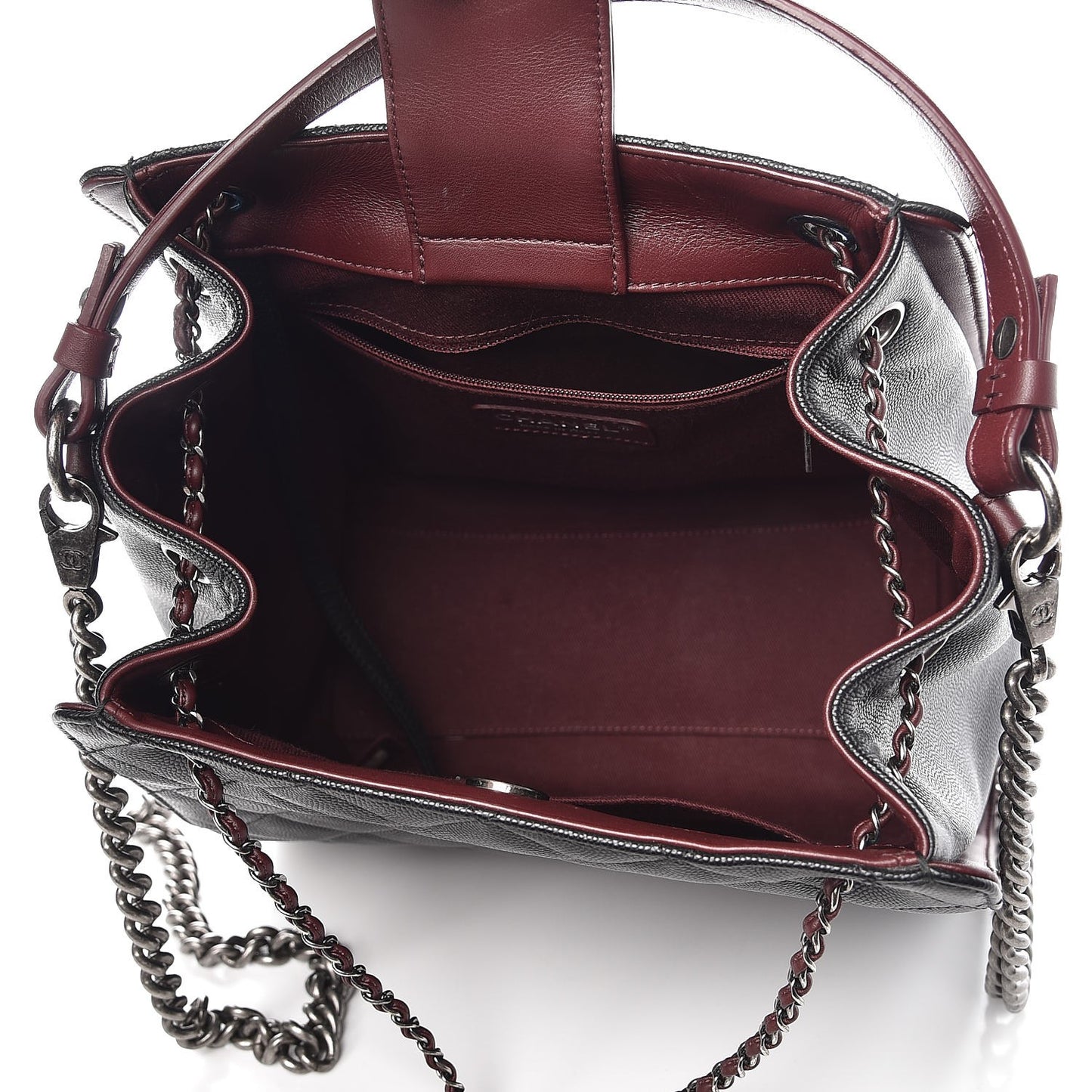 Caviar Quilted Medium CC Bucket Bag Black