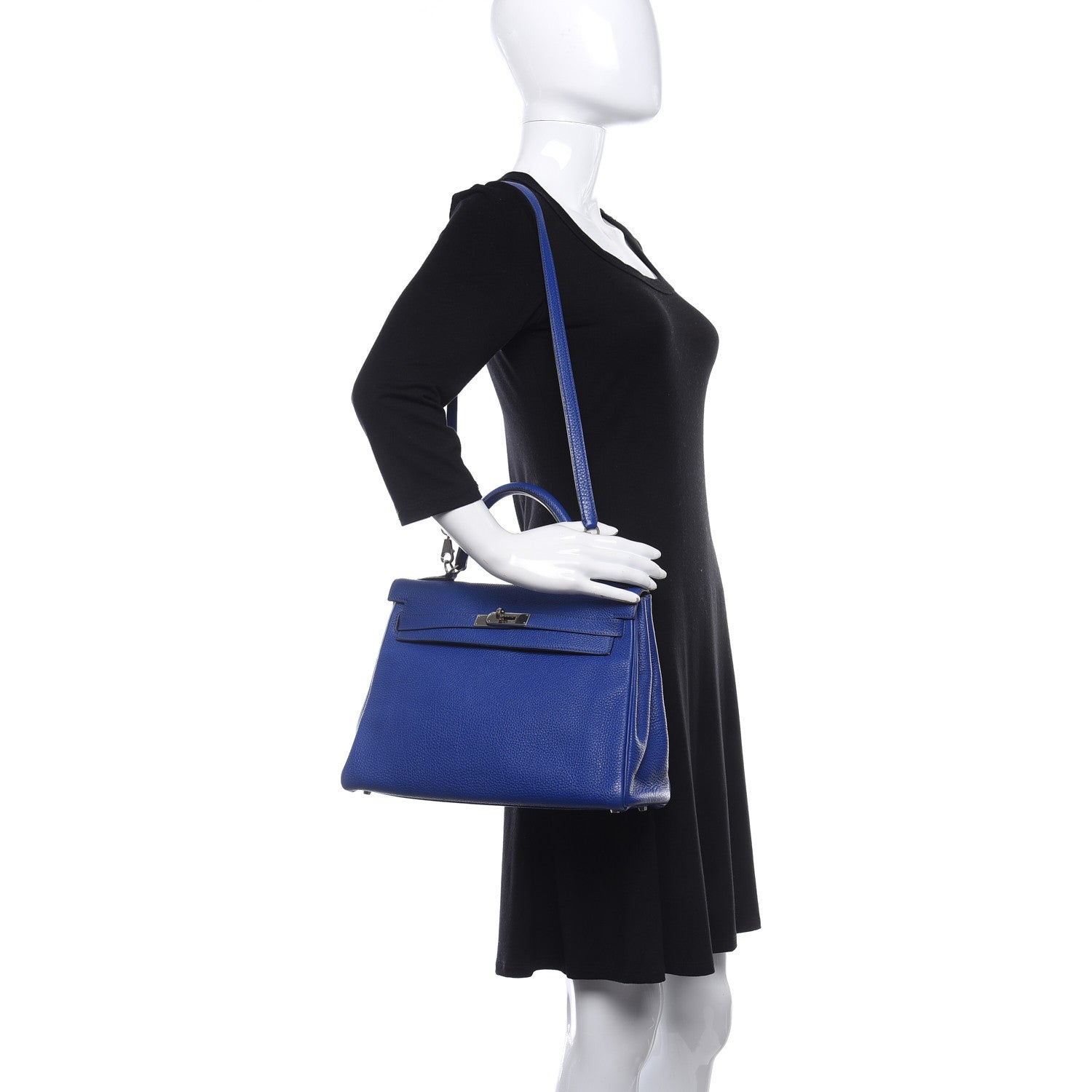 Hermes Togo Kelly Retourne 32 Bleu Electrique 2 of 15