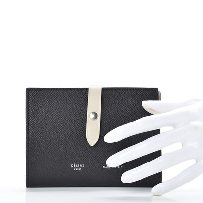 Celine Grained Calfskin Strap Passport Cover Black Chalk 2 of 9
