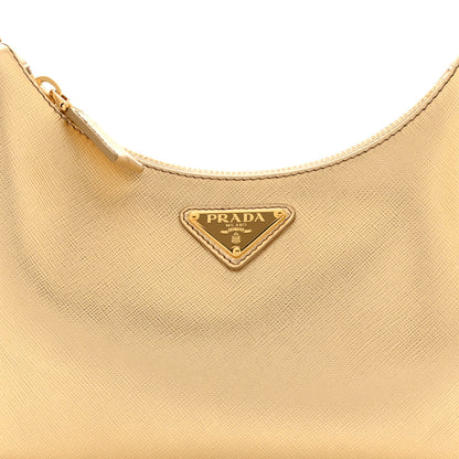 Prada Saffiano Lux Mini Re-Edition Shoulder Bag Platino 8 of 10