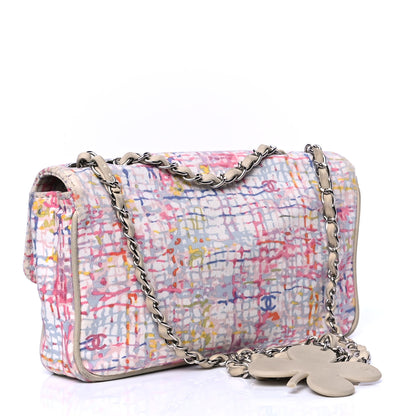 Chanel Canvas Watercolor Tweed Print Clover Small Flap Multicolor 2 of 9