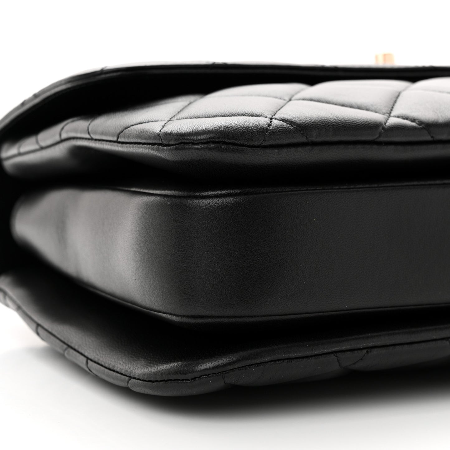 Lambskin Quilted Medium Trendy CC Flap Dual Handle Bag Black
