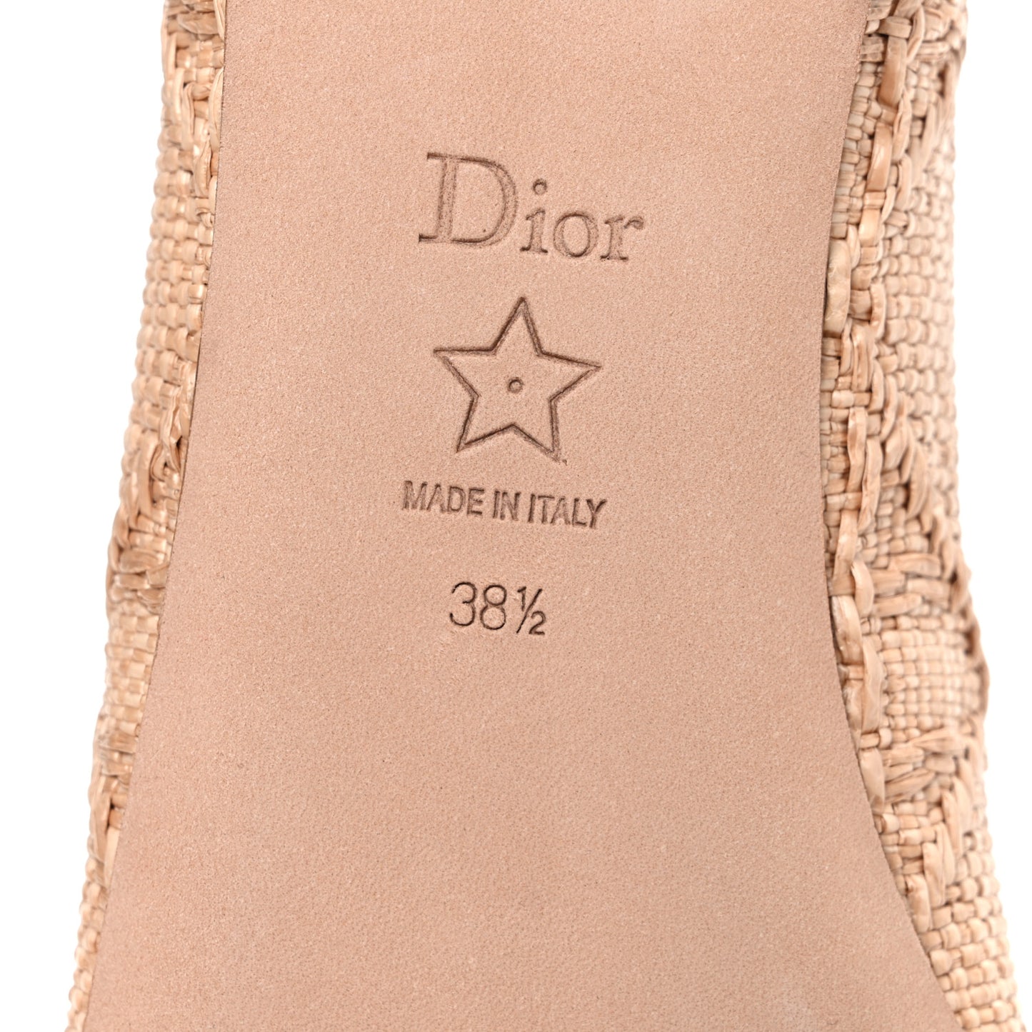 Raffia Cannage Ballet Flat 38.5 Straw