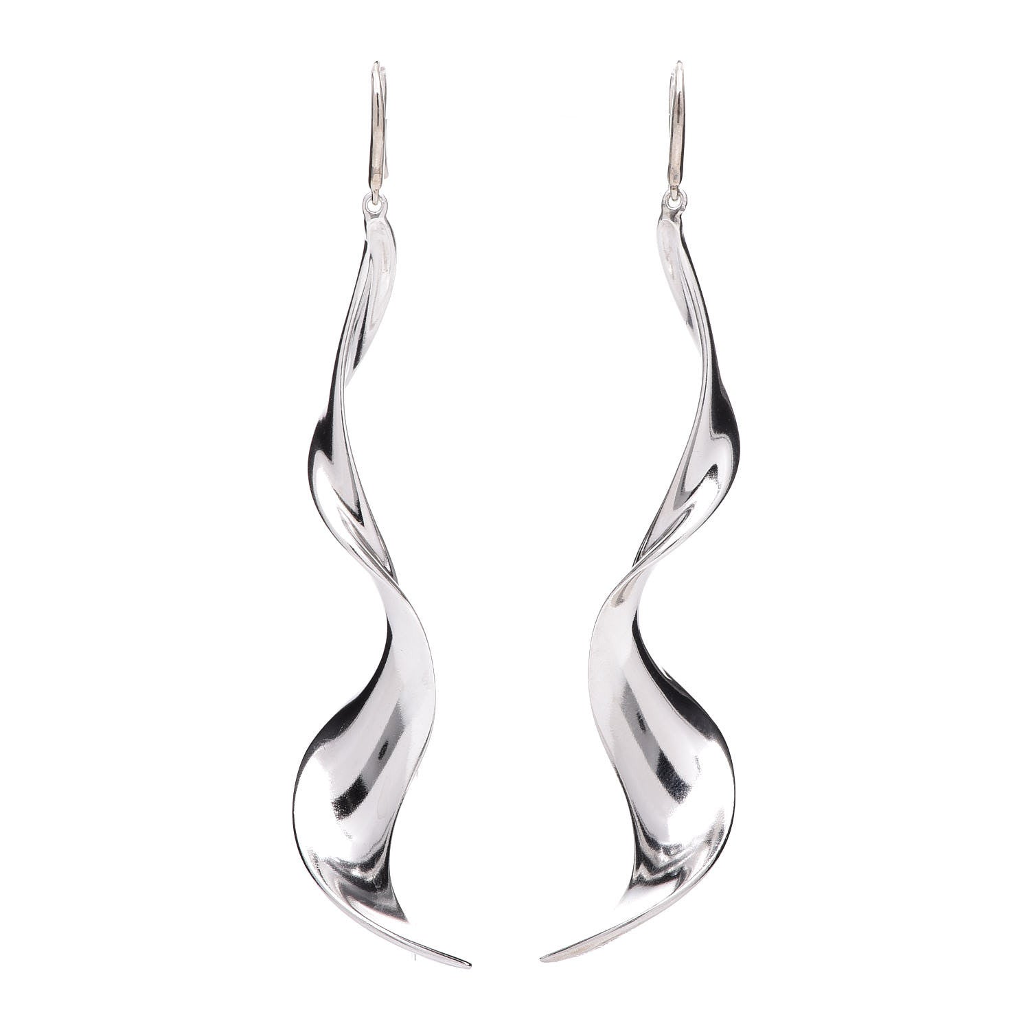 Tiffany Sterling Silver Frank Gehry Orchid Drop Earrings 1 of 4