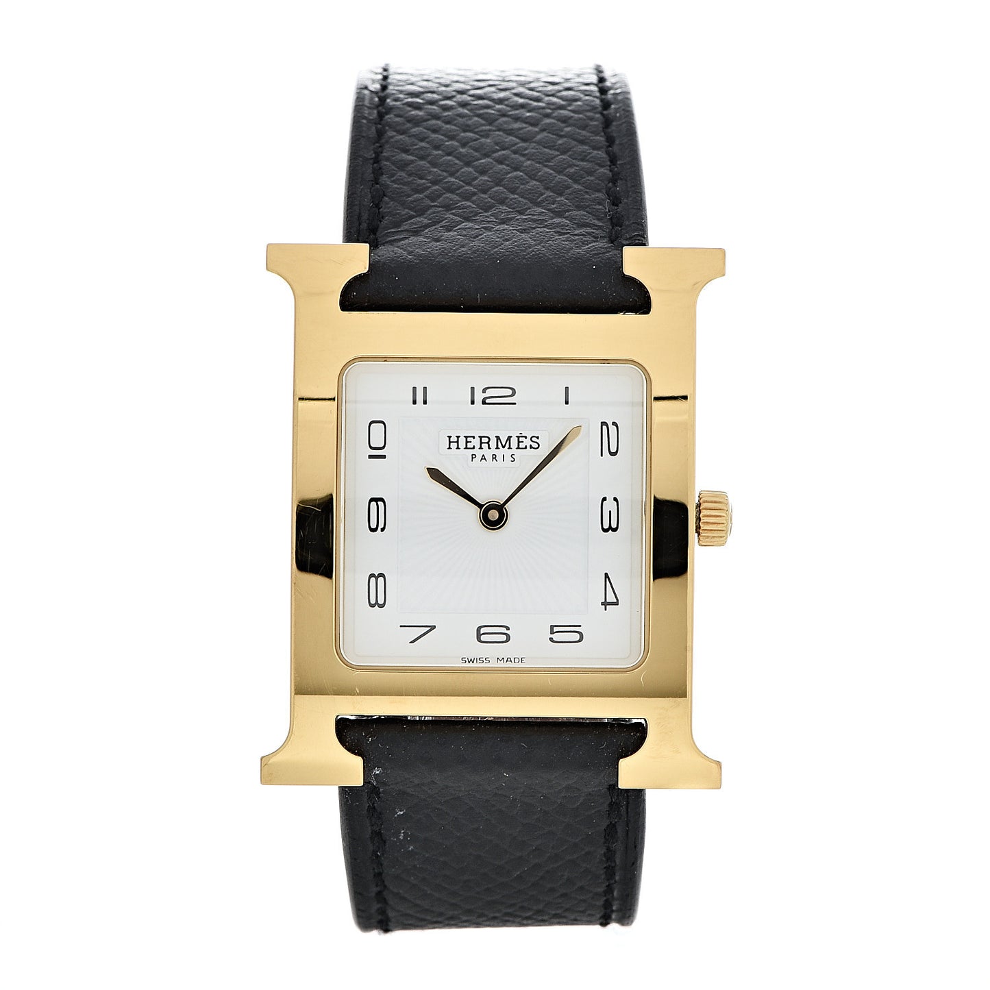 Stainless Steel Epsom 26mm Heure H Hour Quartz Watch Noir