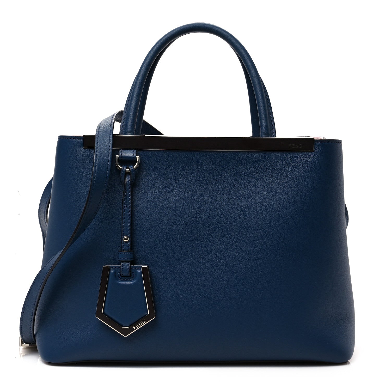 Fendi Vitello Dolce Century Petite 2Jours Tote Blue Rosa Doll 1 of 6