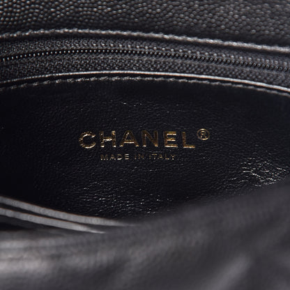 Chanel Caviar Lizard Quilted Mini Coco Handle Flap Black 8 of 9
