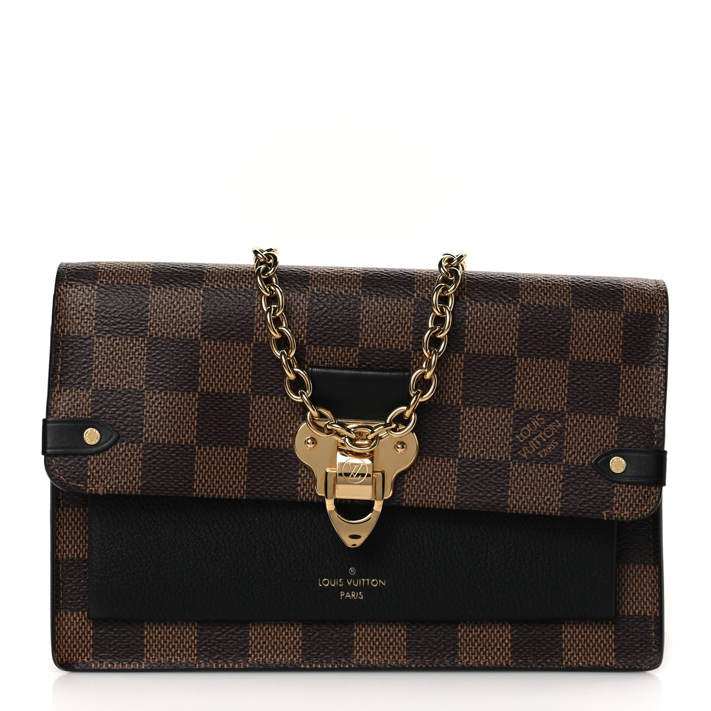 Damier Ebene Vavin Chain Wallet Black