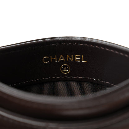 Chanel Lambskin Quilted Chanel 19 Card Holder Dark Brown 7 of 8