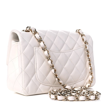 Chanel Lambskin Quilted Mini Rectangular Flap White 3 of 11