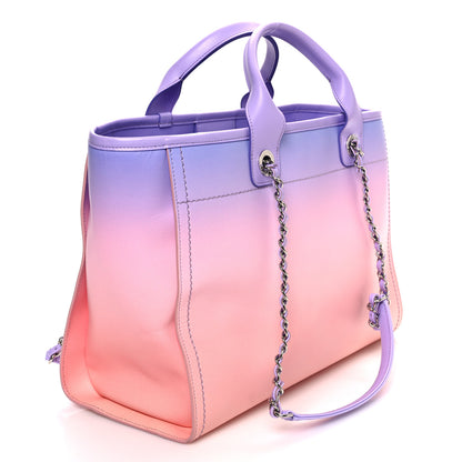 Chanel Shaded Calfskin Medium Deauville Tote Light Purple Pink Coral 4 of 15