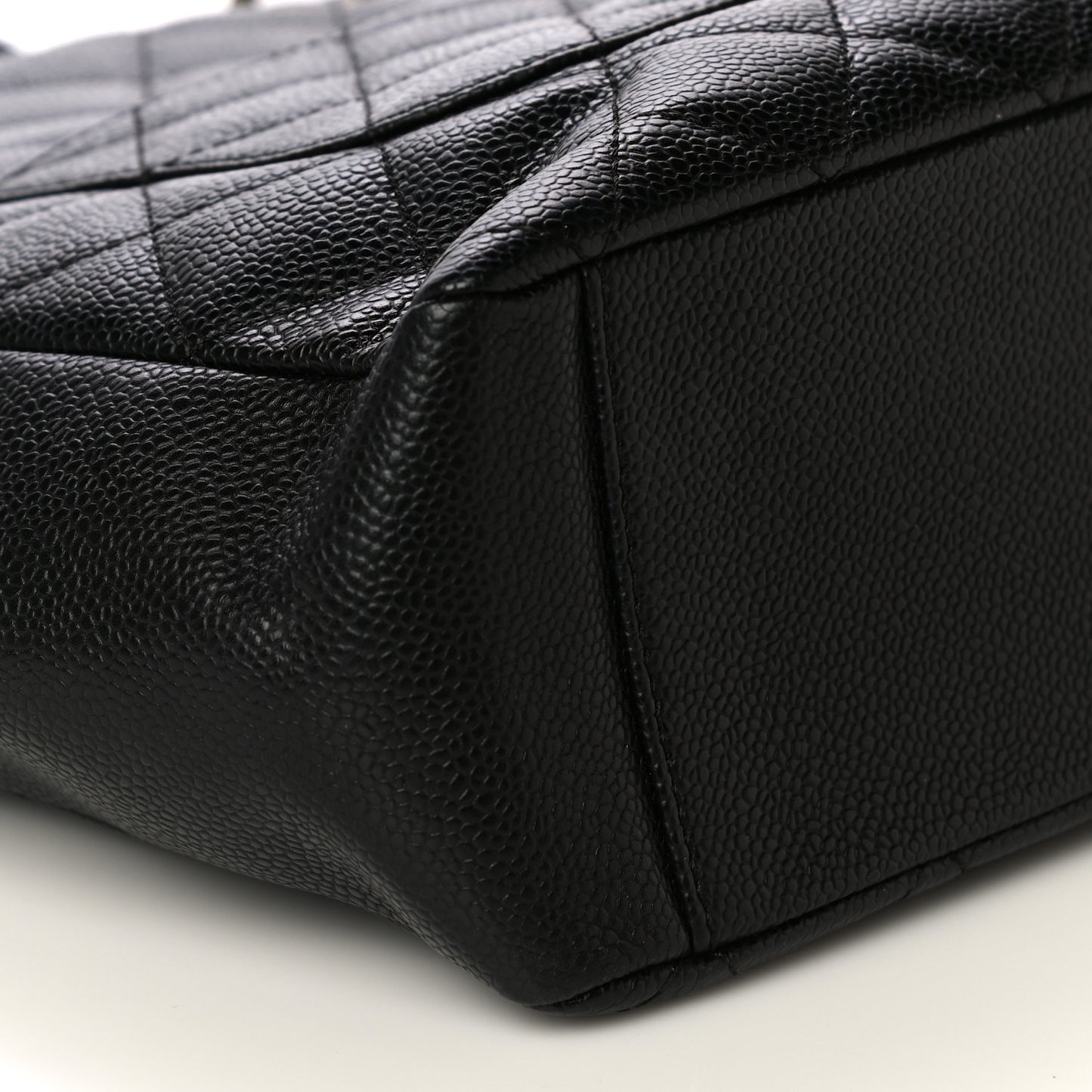 Caviar Quilted Petit Shopping Tote PST Black