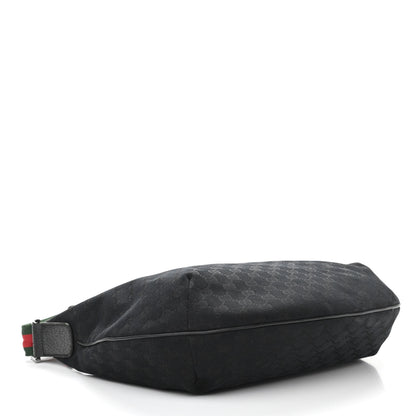 Gucci Monogram Web Medium Half Moon Hobo Black 4 of 12