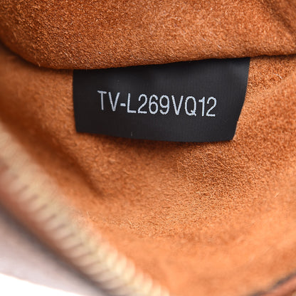 Valentino Garavani Pebbled Calfskin Turquoise Large Rockstud Rolling Zip Pouch Brown 7 of 7