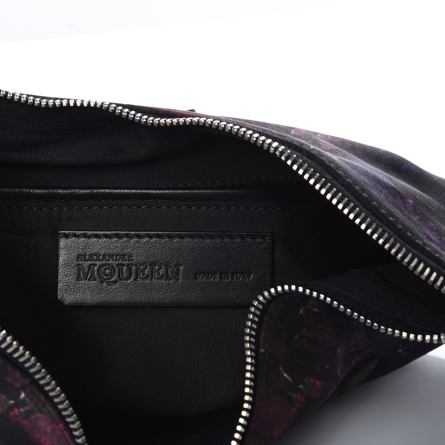 Silk Print Moth De Manta Clutch Black