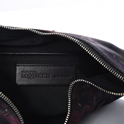 Alexander McQueen Silk Print Moth De Manta Clutch Black 7 of 9