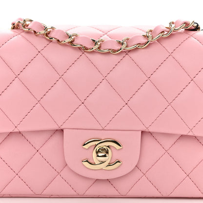 Chanel Lambskin Quilted Mini Rectangular Flap Pink 8 of 10