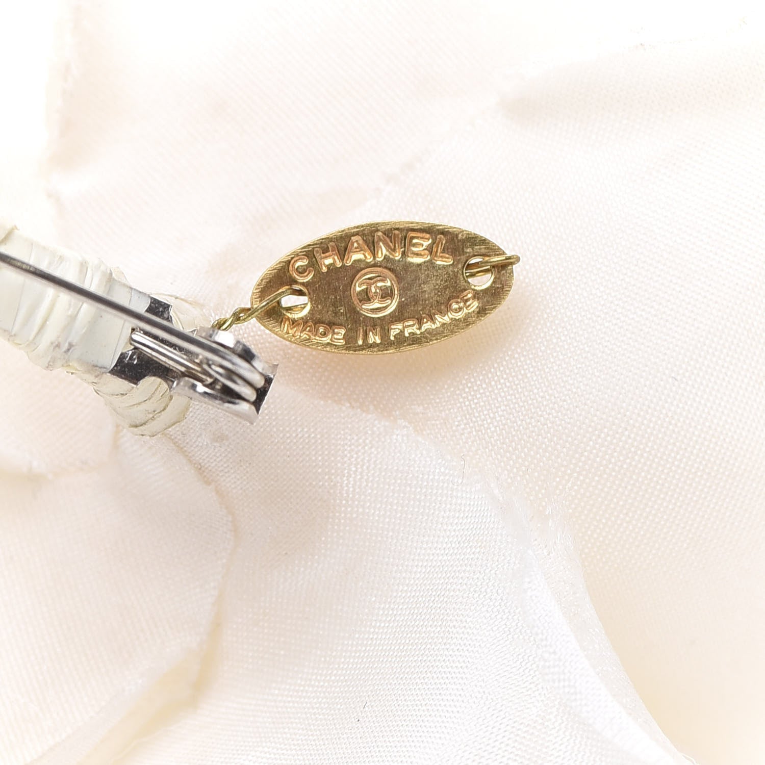 Chanel Fabric Camellia Flower Brooch White 5 of 5