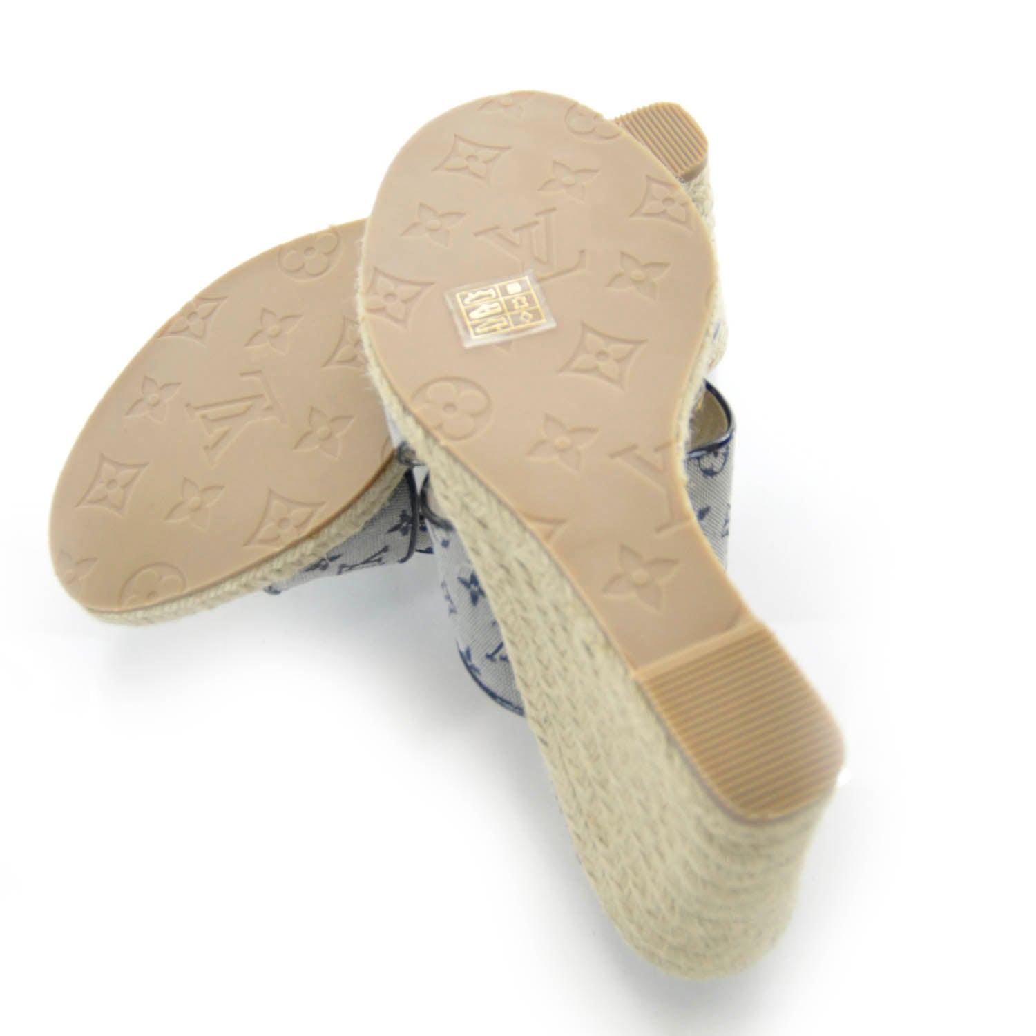 Louis Vuitton Monogram Canvas Wedge Sandals 38 4 of 5