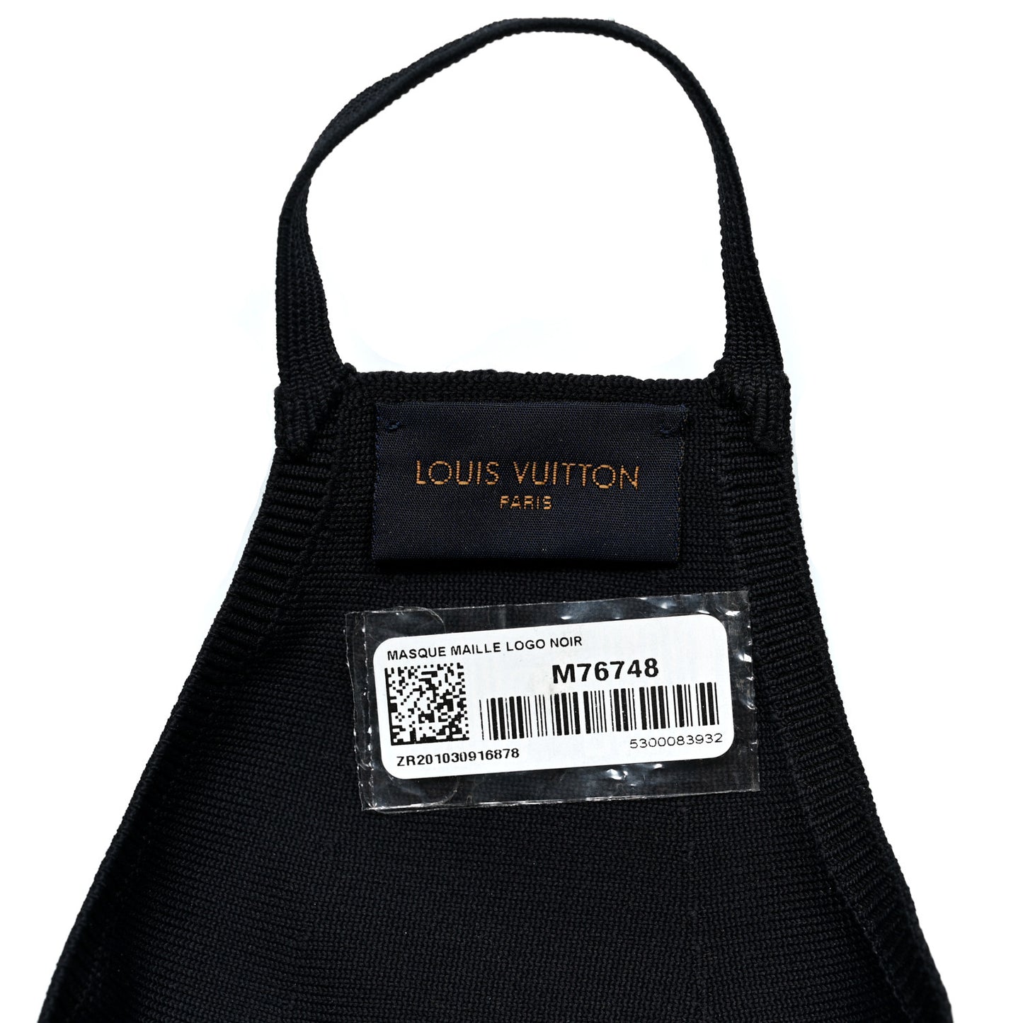 LV Initials Knit Face Mask Black