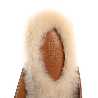 Hermes Goatskin Shearling Womens Oz Mules 38 Naturel Ecru 7 of 10
