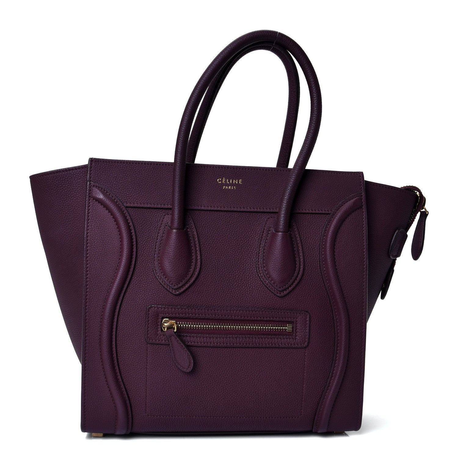Celine Baby Drummed Calfskin Micro Luggage Burgundy 1 of 4