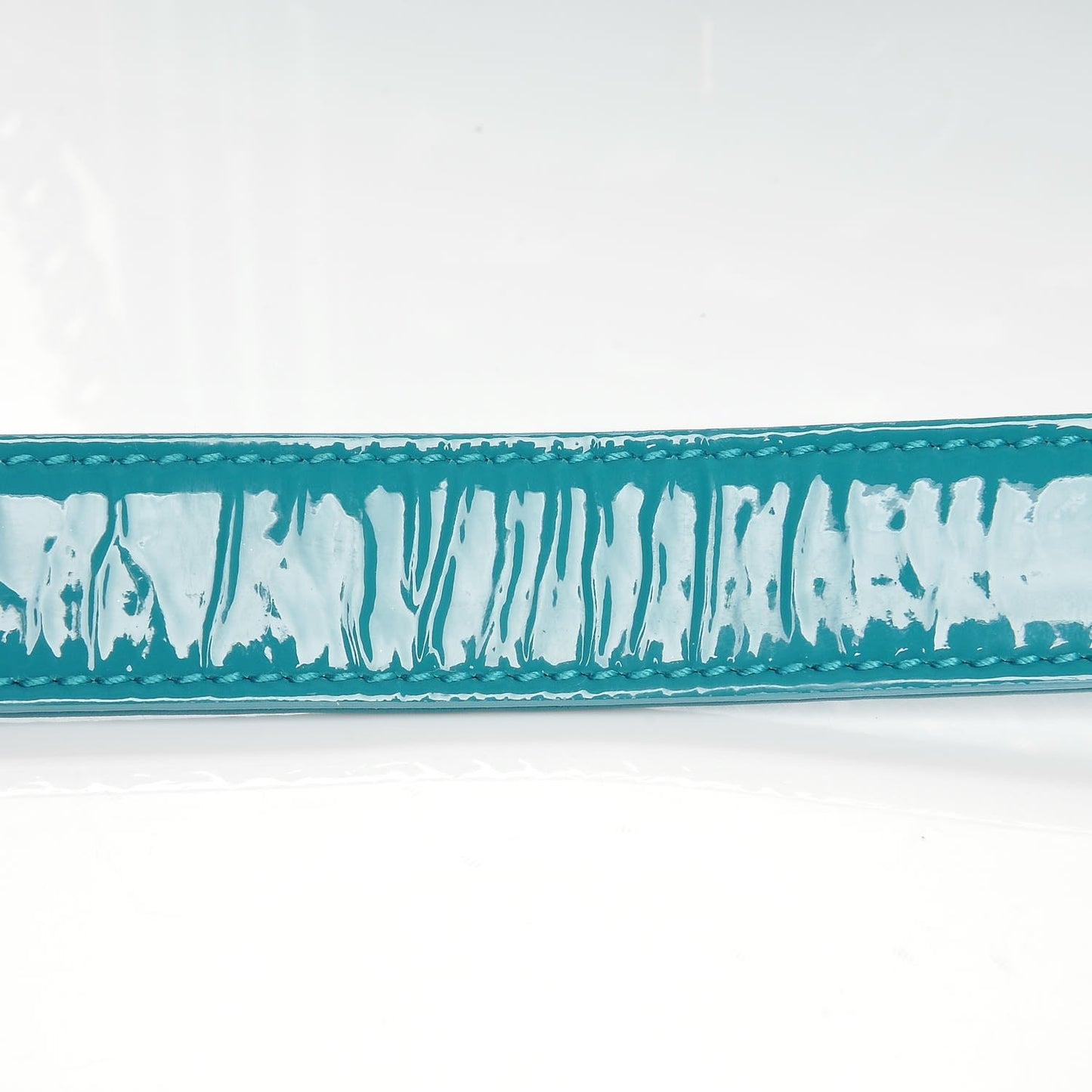 Patent Calfskin Small Boy Flap Plexiglass Turquoise