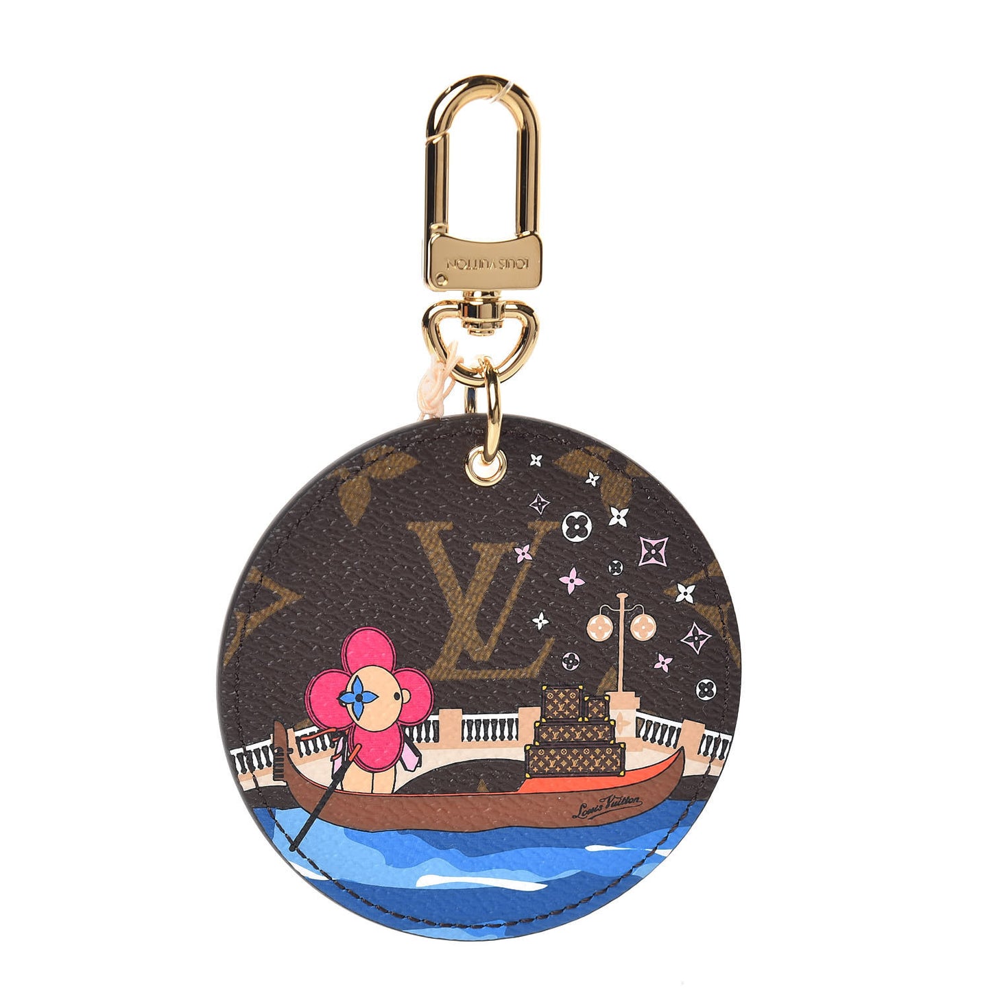 Monogram 2019 Christmas Animation Venice Bag Charm Key Ring Blue