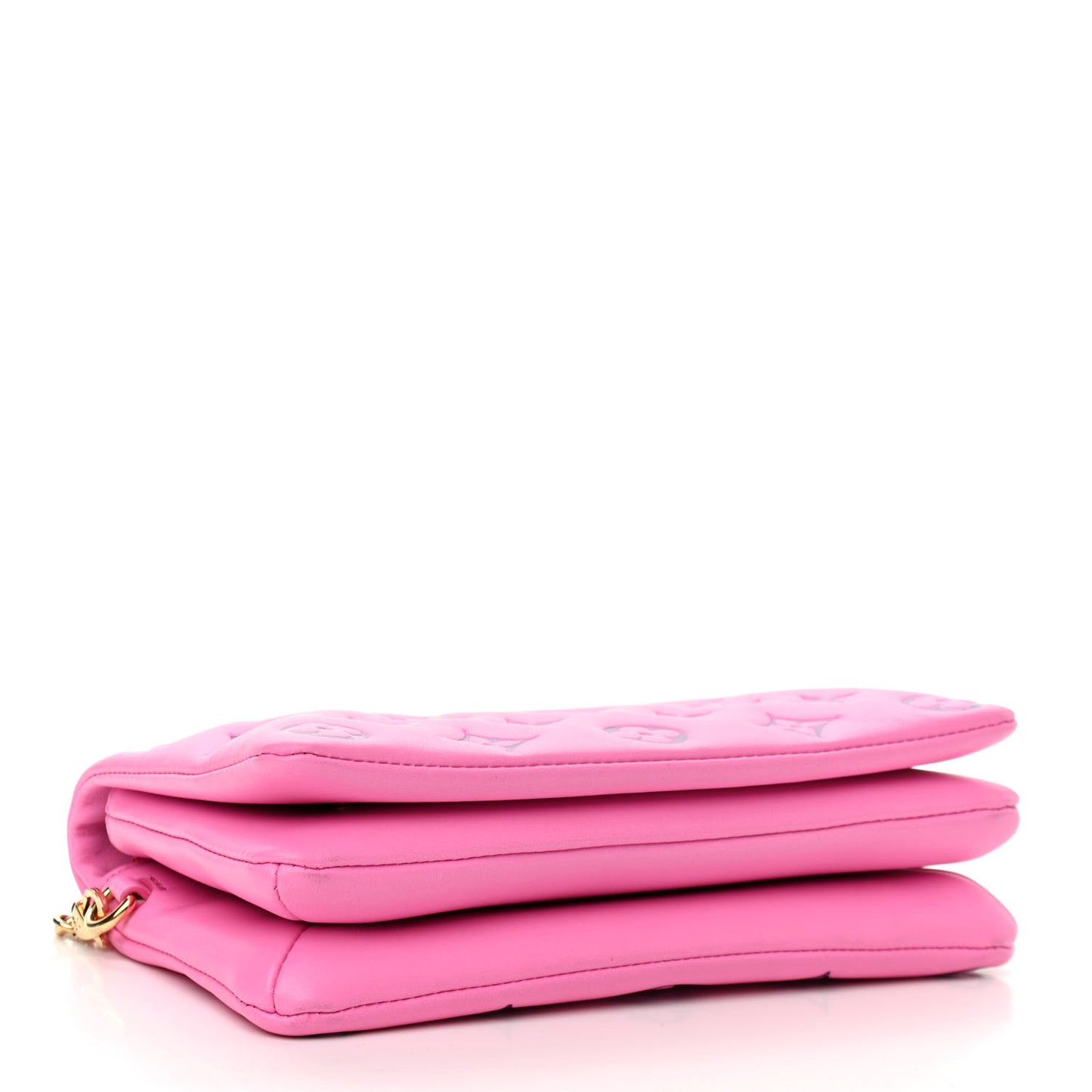 Lambskin Embossed Monogram Vuittamins Pochette Coussin Rose Violet