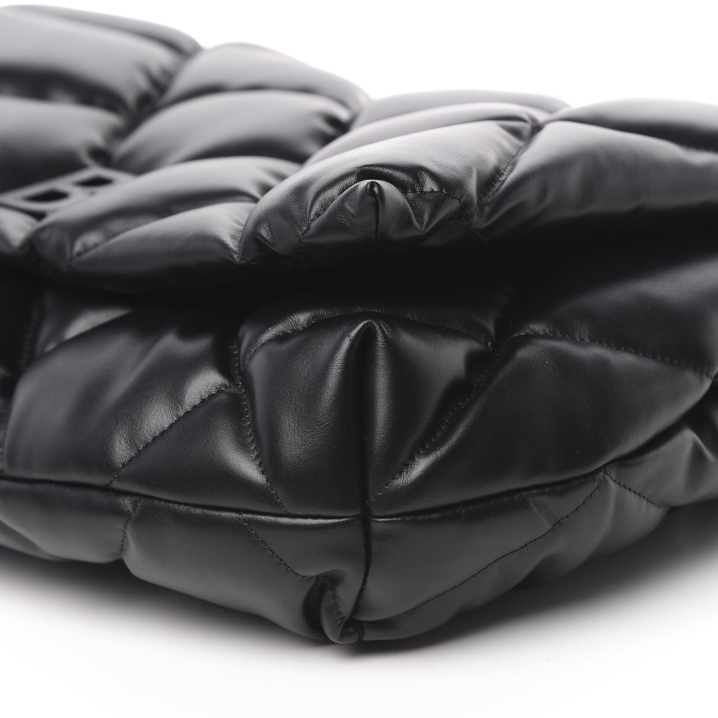 Nappa Calfskin Quilted Touch B Clutch Bag Black