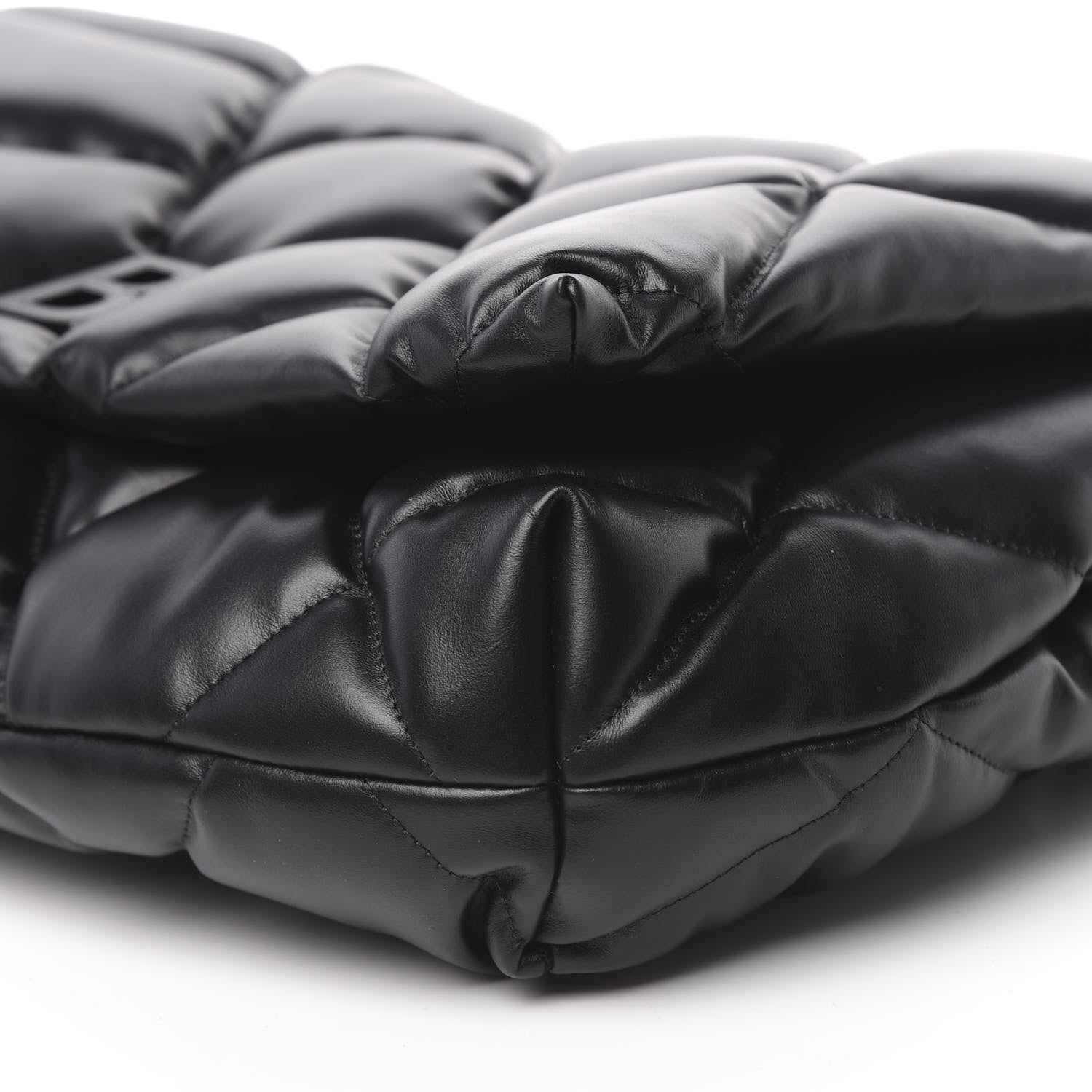 Balenciaga Nappa Calfskin Quilted Touch B Clutch Bag Black 8 of 10