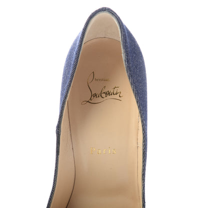 Christian Louboutin Denim Patent So Kate 120 Pumps 38.5 Blue Pompadour 7 of 9