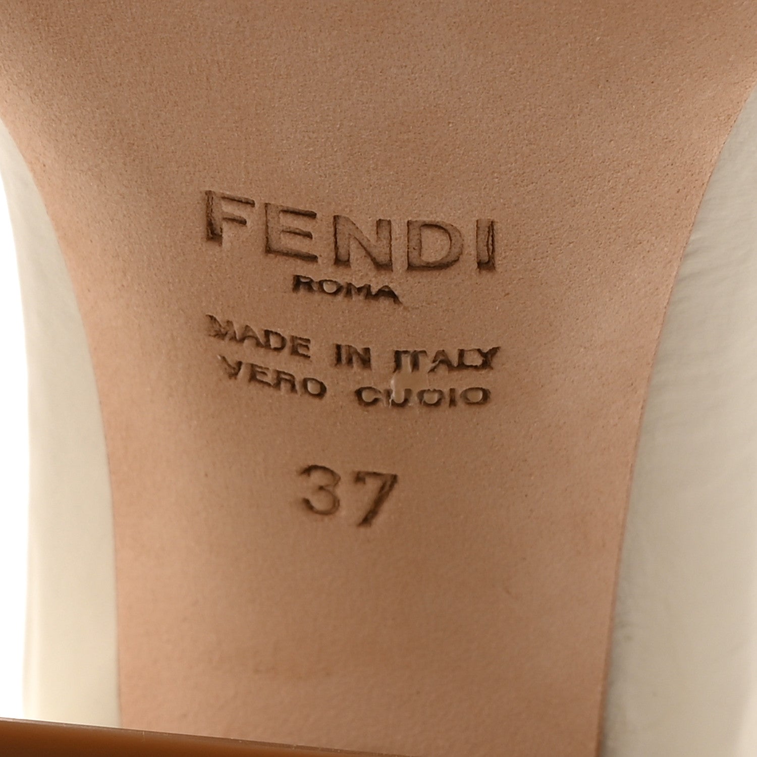 Fendi Vitello Promenade Slingback Sandals 37 White 7 of 9