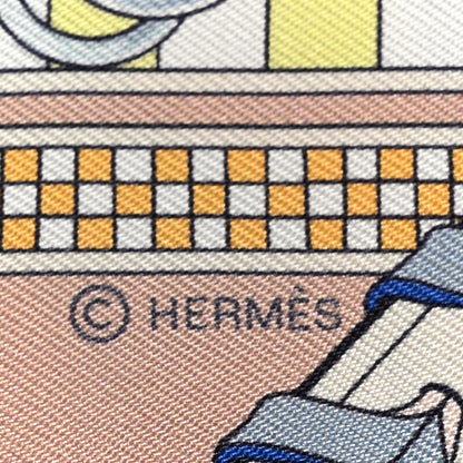 Hermes Silk Brides et Gris Twilly Rose Poudre Bleu Gris 4 of 4