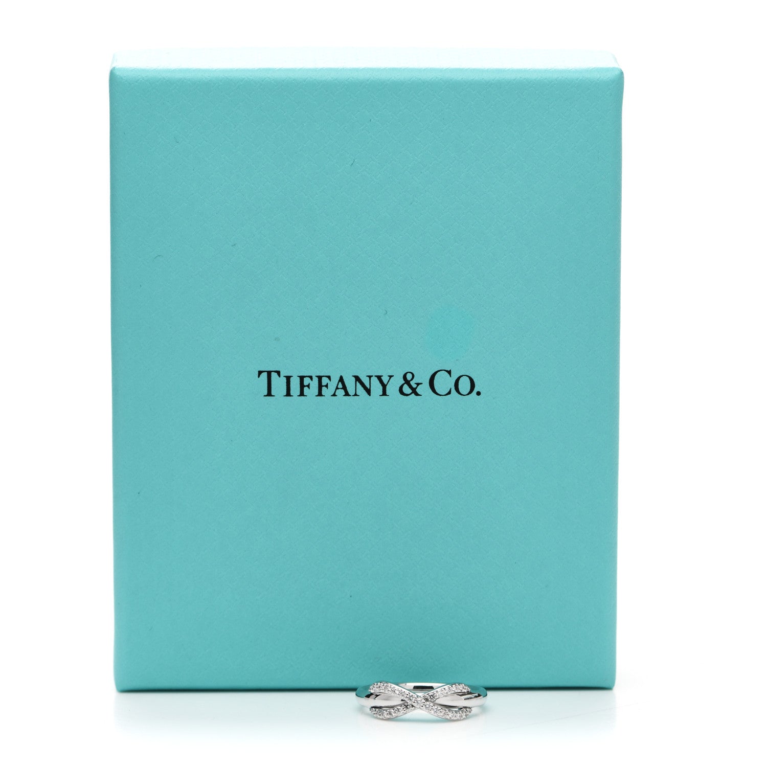 Tiffany 18K White Gold Diamond Infinity Ring 49 5 6 of 6