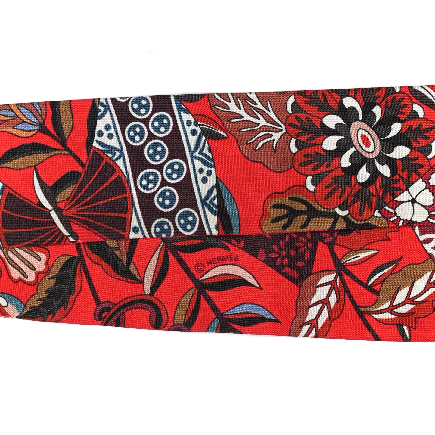 Silk Fleurs et Papillons de Tissus Twilly Rouge Bordeaux Bleu