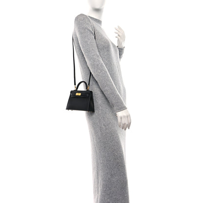 Hermes Epsom Mini Kelly Sellier 20 Black 3 of 10