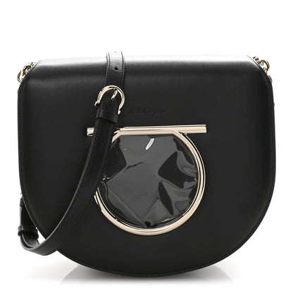 Salvatore Ferragamo Calfskin Large Vela Flap Bag Black 1 of 11