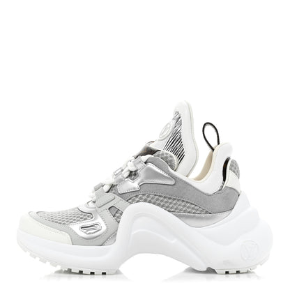 Louis Vuitton Metallic Calfskin Technical Nylon LV Archlight Sneakers 36 White Silver 1 of 10
