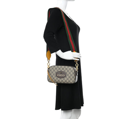Gucci GG Supreme Monogram Web Neo Vintage Shoulder Bag Beige New Acero Crop 2 of 11