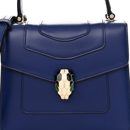 Bulgari Calfskin Serpenti Forever Top Handle Blue 7 of 9